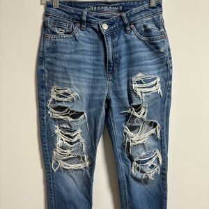 American Eagle Outfitters Ripped Blue Mom Jeans